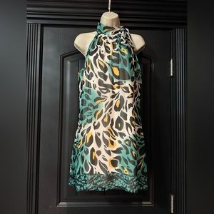 Le Chateau Chiffon Animal Print Shift Dress